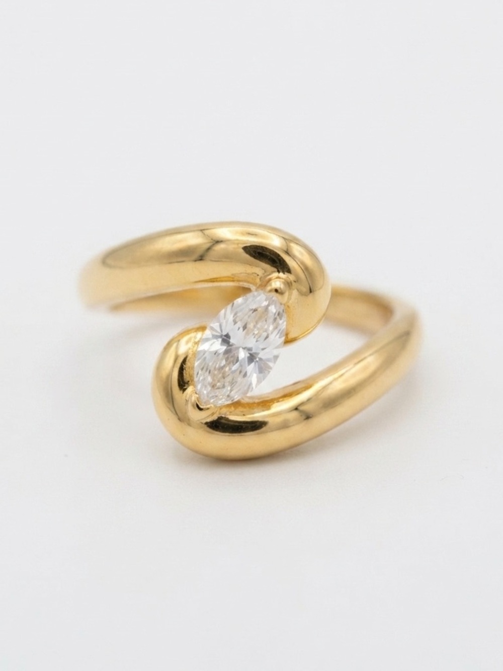 Elegant Bypass Zircon Ring Stainless Steel Adjustable Minimalist Ring Layered